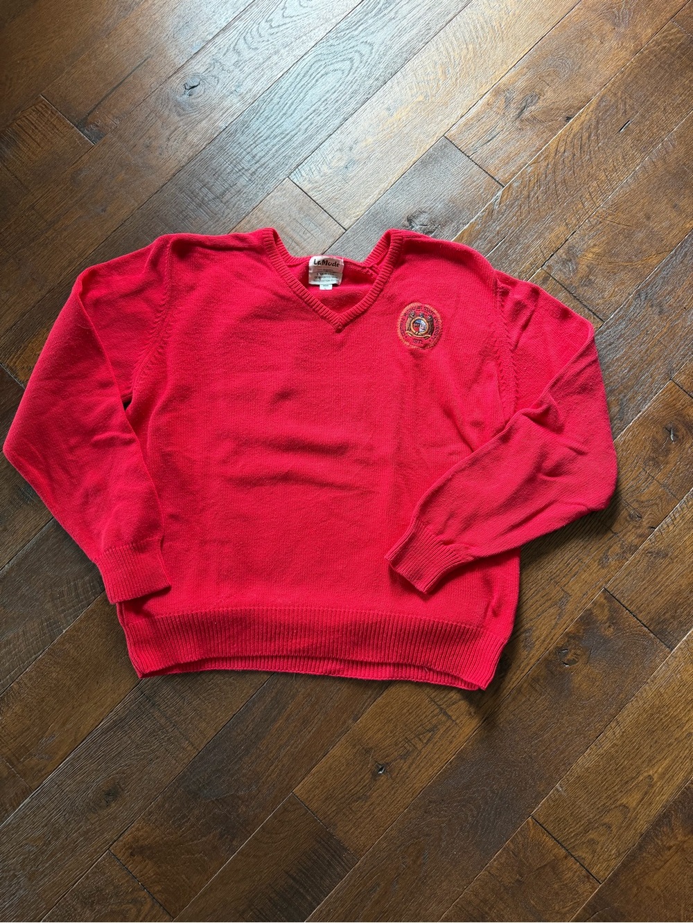 Vintage Red V-Neck Sweater UCM/CMSU University of Central Missouri Mules Red